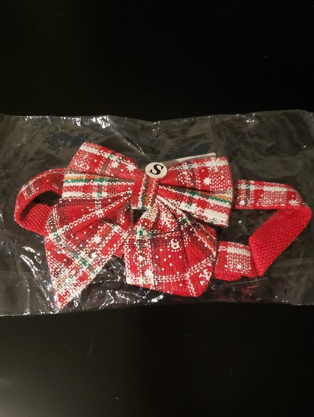 3/$20 Dog Collar - Red Plaid Christmas Bow Tie Collar
